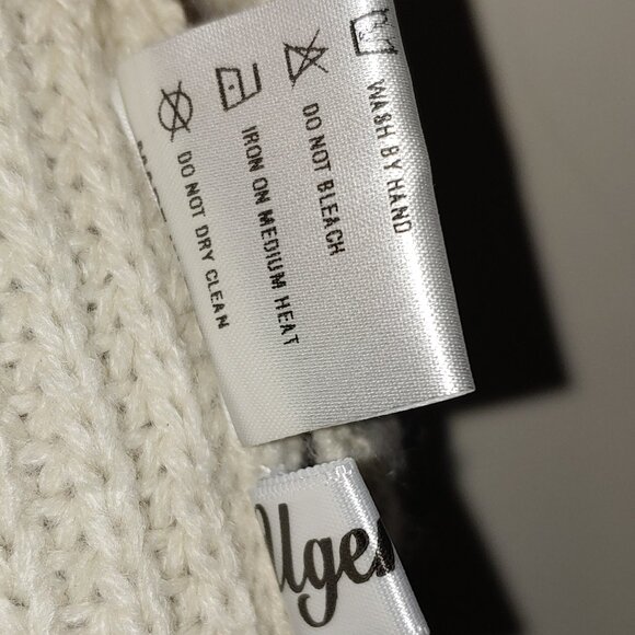 UGERLOV Merion Wool Blend Rib Knit Kimono Pullover Sweater Vest Oatmeal XXL - Picture 3 of 6